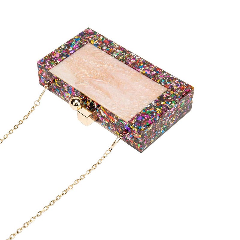 LETODE New acrylic contrast color stitching clutch for Women Wedding Party Clutch bag (5240-color) - Image 4